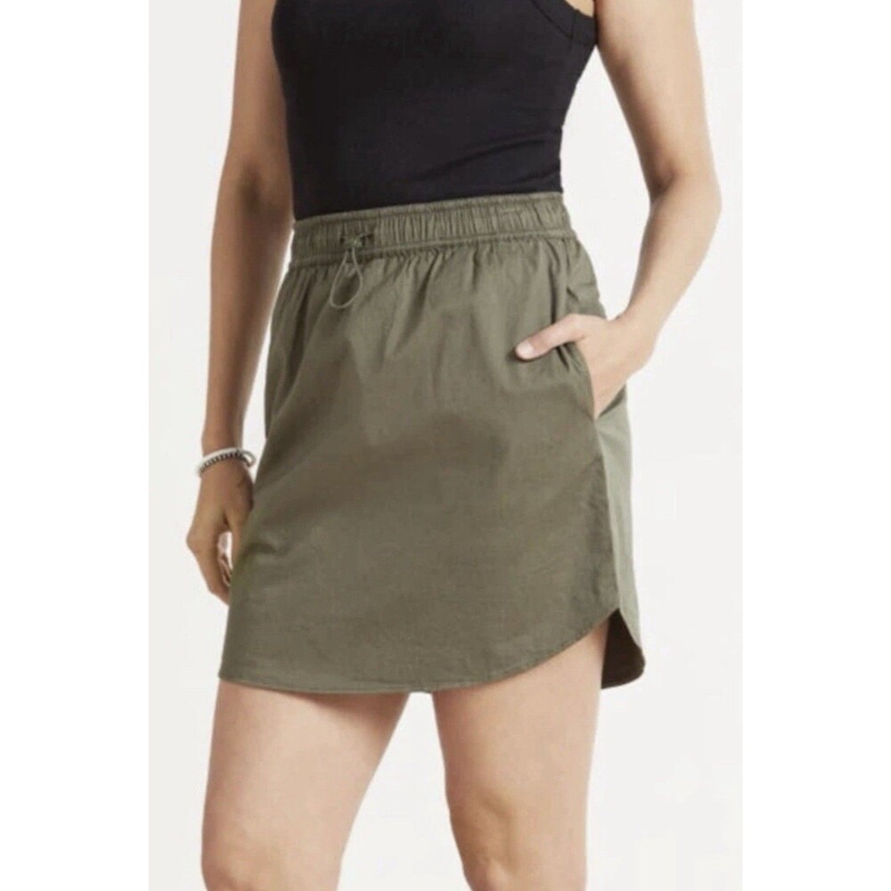 SUNDRY Sunday Skirt with Bungee Drawcord Olive Green